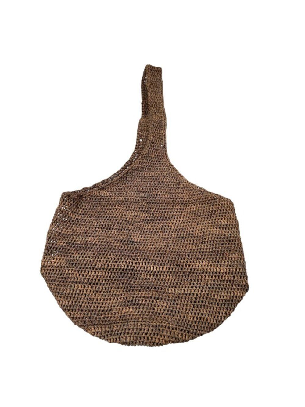 Helen Kaminski Australia Raffia Shoulder Bag Brown Handmade Woven Boho Tote - Picture 7 of 9